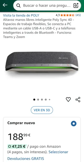 Altavoz Poly Sync 40