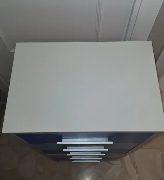 Cajonera 5 cajones azul y blanco