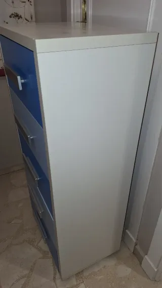 Cajonera 5 cajones azul y blanco