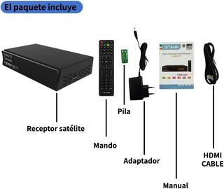 Ostark Euro T2 Receptor Terrestre TDT TDT2 FTA DVB-T2 DVB-C, H.265 HEVC Full HD, NUEVO