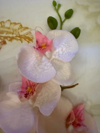Coppia Orchidee Artificiali Fiori Tessuto