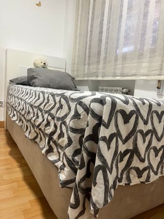 Sofá cama y canapé gris y multicolor