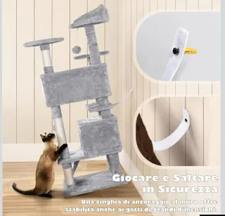 Tiragraffi Gatti 3 posatoi, 2 grotte