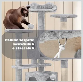 Tiragraffi Gatti 3 posatoi, 2 grotte