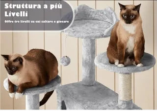 Tiragraffi Gatti 3 posatoi, 2 grotte