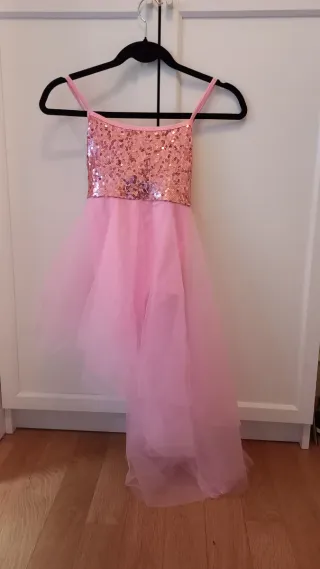 Vestido de baile lentejuelas rosa y tul