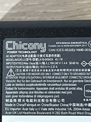 Cargador Chicony A18-045N2A 45W