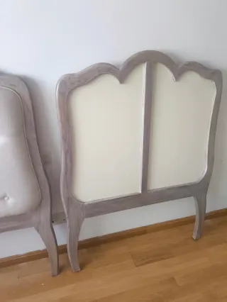 Cabeceros de madera y tela (2 unidades)