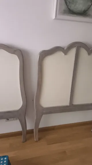 Cabeceros de madera y tela (2 unidades)