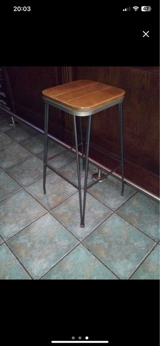 Taburete alto madera y metal
