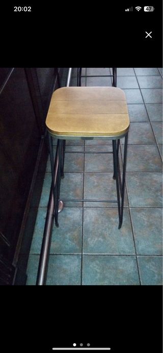 Taburete alto madera y metal