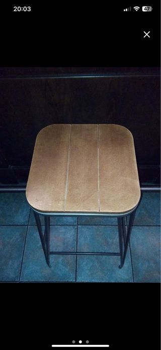 Taburete alto madera y metal