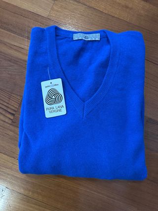 Maglia uomo lana vergine blu M