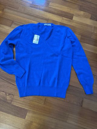 Maglia uomo lana vergine blu M