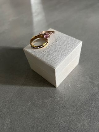 Anillos Pandora Originales Oro y Rosa