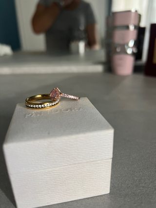 Anillos Pandora Originales Oro y Rosa