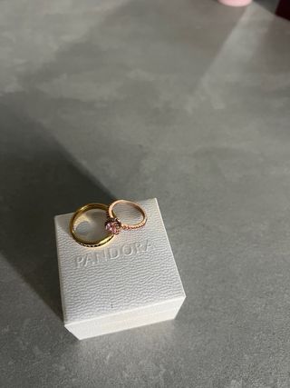 Anillos Pandora Originales Oro y Rosa