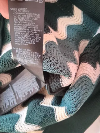 Reiss Camisa Cubana Verde y Beige Small