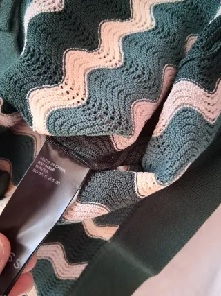 Reiss Camisa Cubana Verde y Beige Small