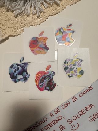 Set 5 Adesivi Apple Vari Disegni