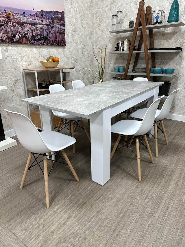Mesa Comedor Extensible + 4 Nordicas Oferta