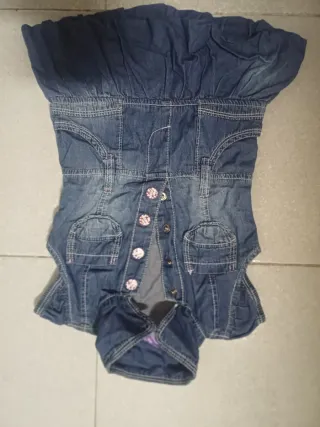 Vestito bimba jeans 12 mesi
