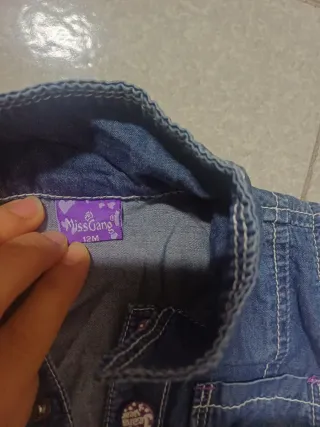 Vestito bimba jeans 12 mesi