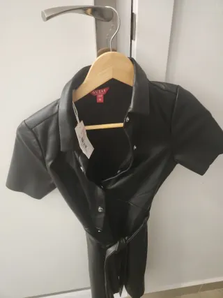 Vestido Piel Negro Guess Talla XS