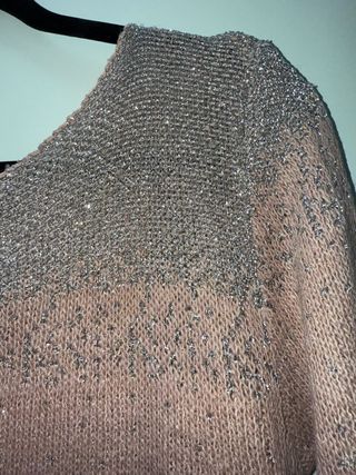 Maglione rosa e argento