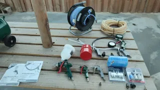 Compresor aire 8 bar max. con todos los accesorios