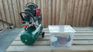 Compresor aire 8 bar max. con todos los accesorios