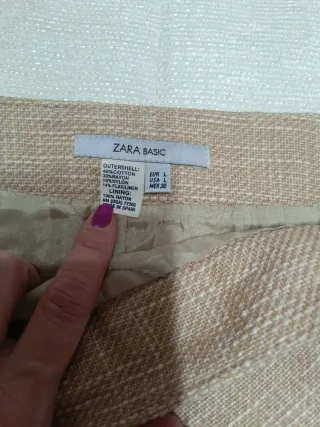 Falda Zara Beige