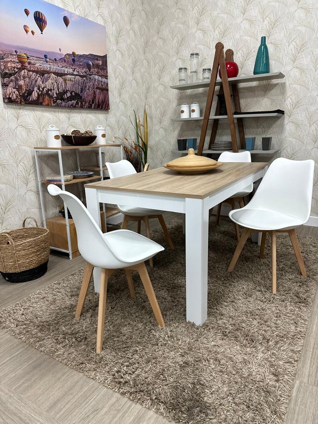 Mesa Comedor Nuevo + 4 Sillas Acolchadas Nuevo