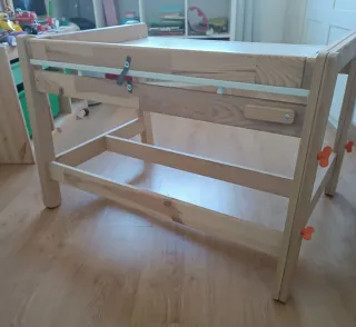 Escritorio juvenil madera y blanco