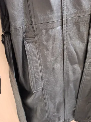 Abrigo 3/4 Piel Negro Hombre Copiel