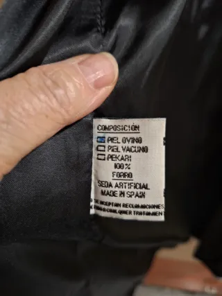 Abrigo 3/4 Piel Negro Hombre Copiel