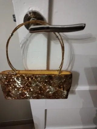Bolso de fiesta lentejuelas dorado