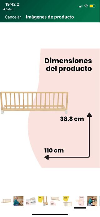 Barrera de Cama Madera Safety 1st 110cm. A estrena
