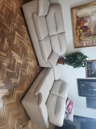 2 Sofás Polipiel Beige