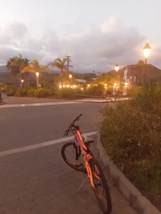 Bicicleta de montaña naranja