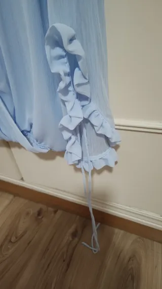 Blusa Zara Gasa Azul Talla Única