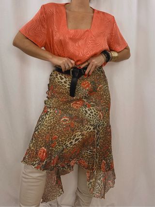 Falda vintage estampado animal print