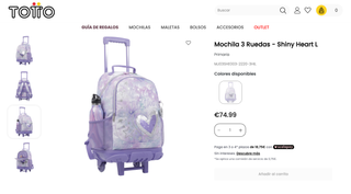 Mochila Totto con ruedas para niña