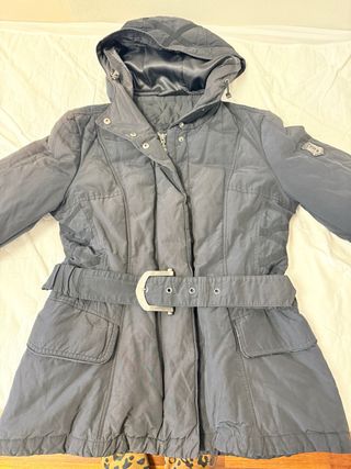 Chaqueta negra mujer con cinturón