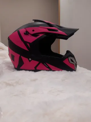 Casco Motocross Rosa y Negro Nuevo