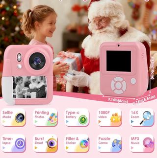 Cámara Fotos Infantil Instantánea Rosa