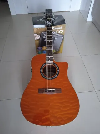 Guitarra Acústica con Decoración