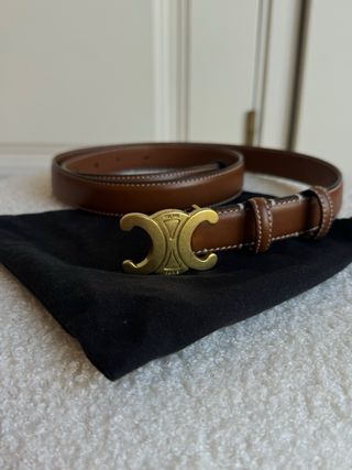 Cintura in pelle Celine 90cm Marrone