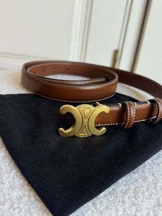 Cintura in pelle Celine 90cm Marrone