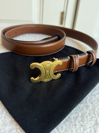 Cintura in pelle Celine 90cm Marrone